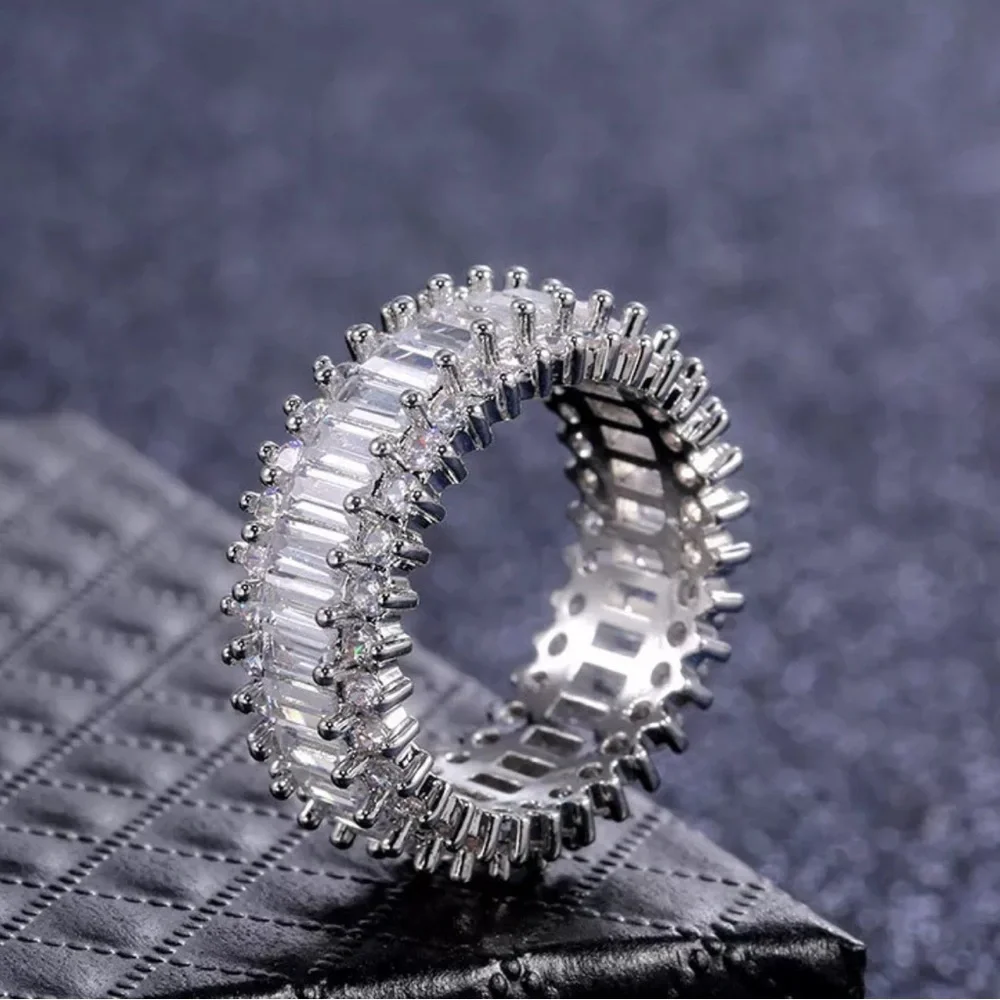 Artisan Silver Baguette and Pavé Eternity Ring - Picture 8 of 8